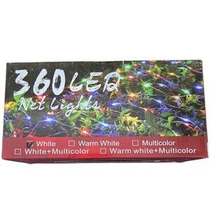 Outdoor LED Net Lights 360 Cool White Christmas 12 x 15 ft Memory & 8 Modes